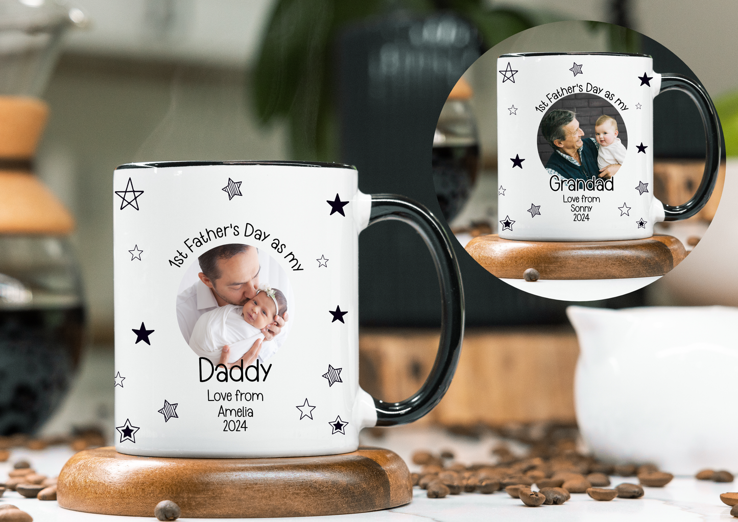 Fathers Day photo mug - Stars