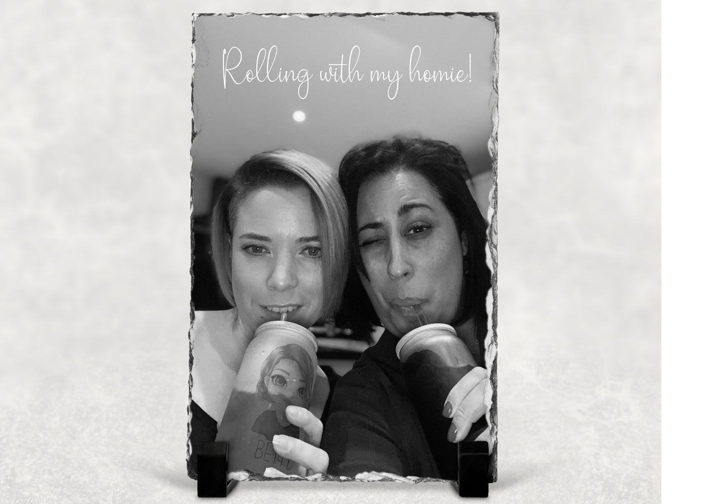 14 x 19cm Personalised Photo Slate (with words)